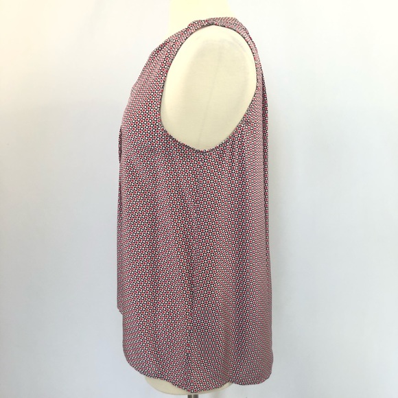 Joie Red White Blue Sleeveless Vneck Blouse Size M - Picture 3 of 8